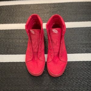 Red High top vans sneakers